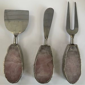 Rose Quartz Cheese Utensils